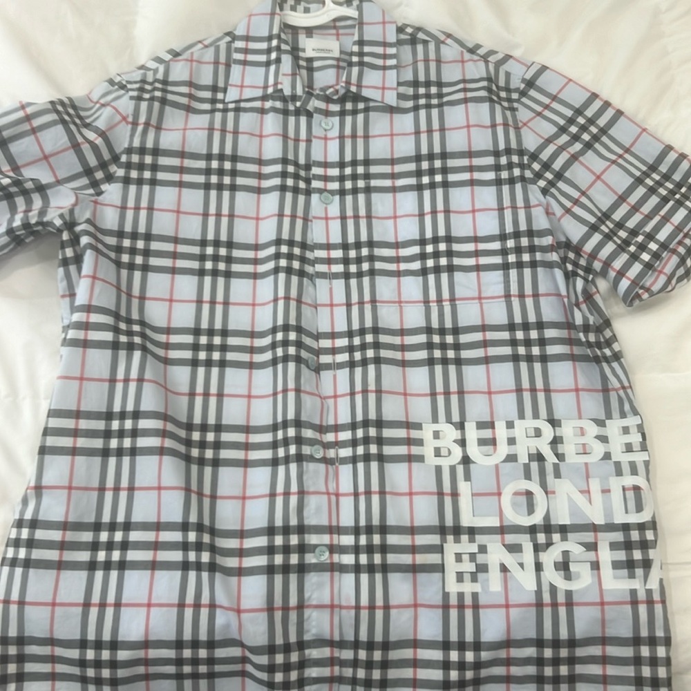 Burberry baby Blue flannel short sleeve